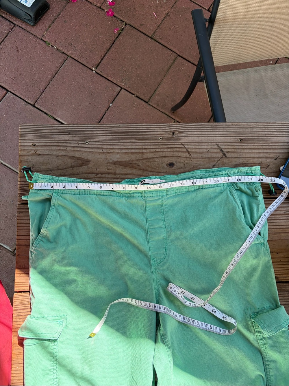 So Casual Drawstring Cargo Pants in Seafoam Green - Picture 6 of 7